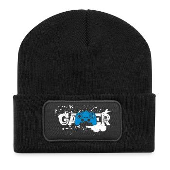 Gamer Splash Controller - Recycelte Patch Beanie - Schwarz - Vorne