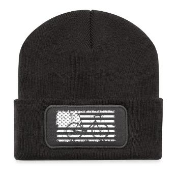 Bicycle American Flag - Recycled Patch Beanie - dark grey - Front