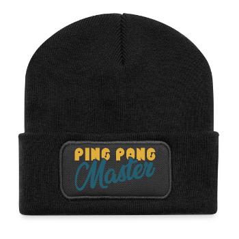Ping Pong King Saying Gift Sports Table Tennis - Recycled Patch Beanie - black - Front