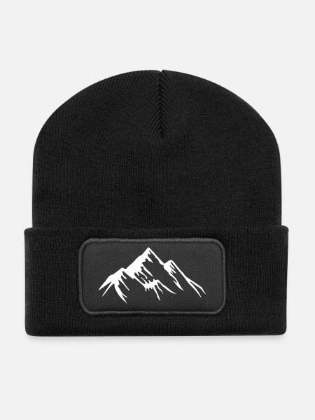 montagnes - Beanie recyclé à patch - noir