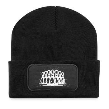 Bowling Pins Pixel Graphic - Recycled Patch Beanie - black - Front