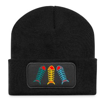FISH. APRIL FOOL. HOLIDAY. SUMMER. HUMOR - Recycled Patch Beanie - black - Front