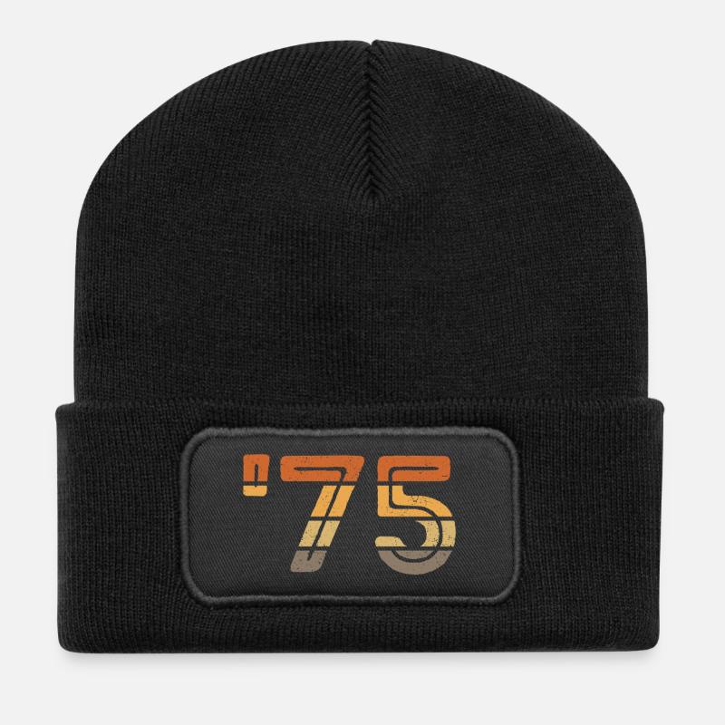 Year '75 - 1975 - Recycled Patch Beanie - black