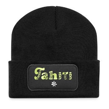 Tahiti (citron vert) - Beanie recyclé à patch - noir - Devant