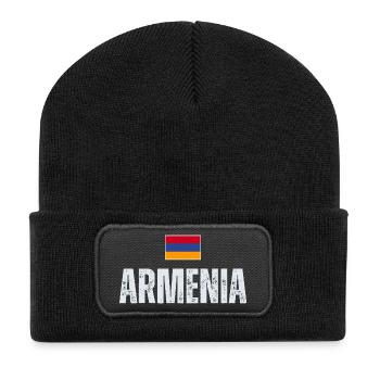 Drapeau arménien, patriote arménien - Beanie recyclé à patch - noir - Devant