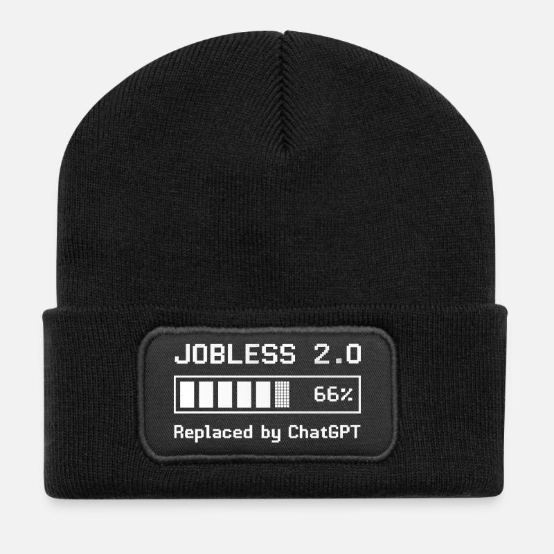 Reflektierende Freiheit und Belastbarkeit Design - Recycelte Patch Beanie - Schwarz