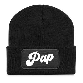 Pap Le meilleur Pap Pap Grand-père Fête des pères Pap - Beanie recyclé à patch - noir - Devant