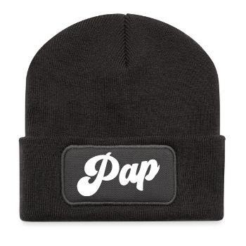 Pap Le meilleur Pap Pap Grand-père Fête des pères Pap - Beanie recyclé à patch - charbon - Devant