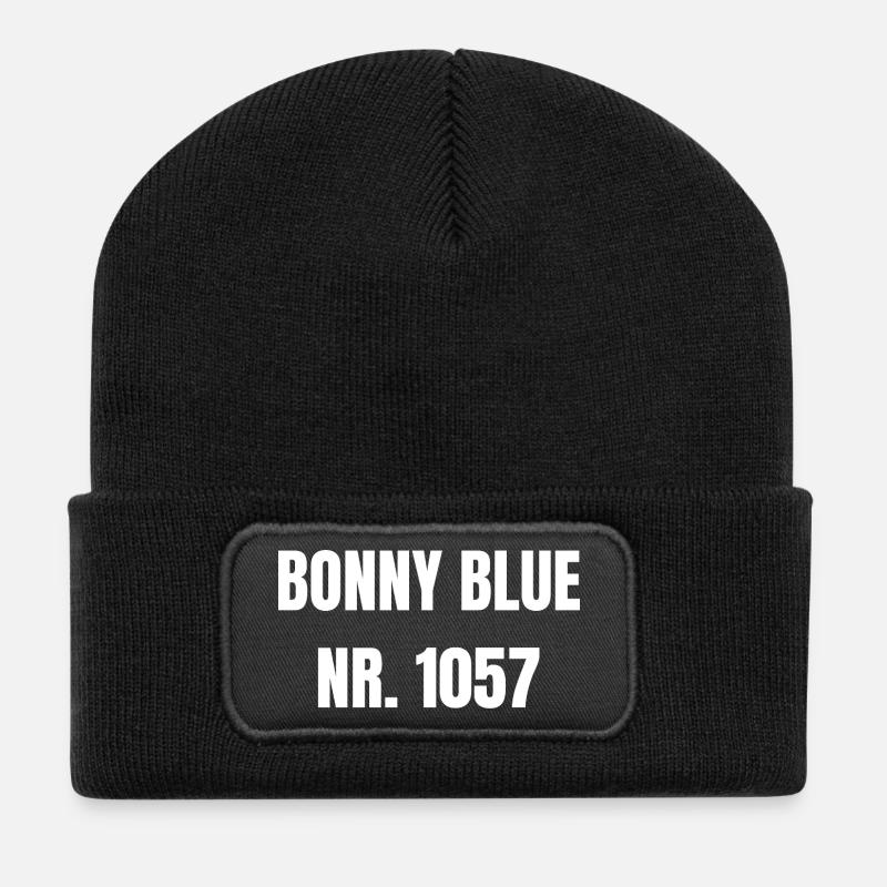 Bonny Blue Nr 1057 Design - Recycelte Patch Beanie - Schwarz