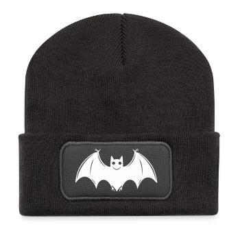 Chauve-souris - Beanie recyclé à patch - charbon - Devant