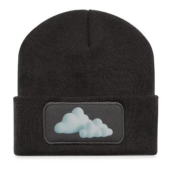 Cloud Design Sunset Colors - Recycled Patch Beanie - dark grey - Front