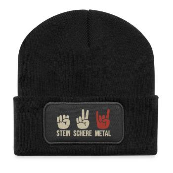 Ciseaux de pierre Groupe de métal Musique heavy metal - Beanie recyclé à patch - noir - Devant