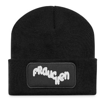 Mistress Silver Curvy Font Design - Recycled Patch Beanie - black - Front