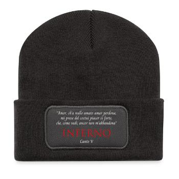 Inferno Canto V Divine Commedy Amor ch'ha nullo - Recycelte Patch Beanie - Dunkelgrau - Vorne