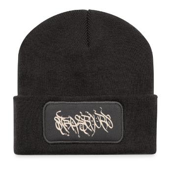 Urbanes Strassburg Graffiti T-Shirt - Recycelte Patch Beanie - Dunkelgrau - Vorne