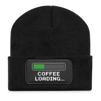Barre de chargement de café Pixel - Beanie recyclé à patch - noir - Devant