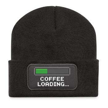 Barre de chargement de café Pixel - Beanie recyclé à patch - charbon - Devant