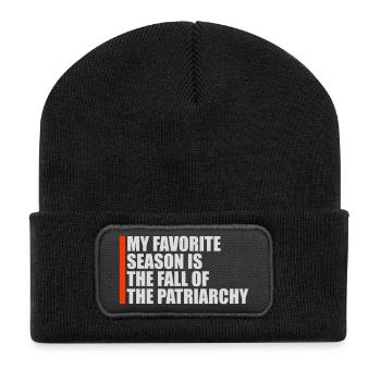 Ma saison préférée est La chute du patriarcat - Beanie recyclé à patch - noir - Devant