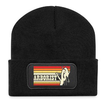 Baumpfleger Holzarbeiter Waldarbeiter Geschenk - Recycelte Patch Beanie - Schwarz - Vorne