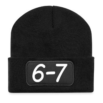 67 - Recycelte Patch Beanie - Schwarz - Vorne