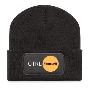 CTRL Vous-même - Beanie recyclé à patch - charbon - Devant