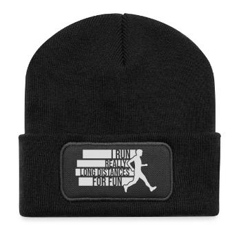 I Run Really Long Distances For Fun Marathon Sport - Recycled Patch Beanie - black - Front