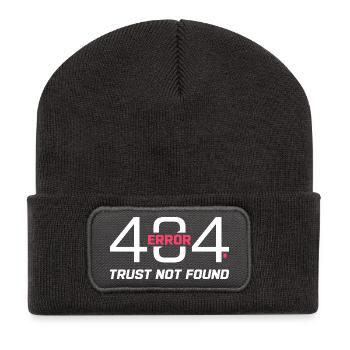 Error 404 Trust Not Found – Funny Sarcastic Quote - Recycled Patch Beanie - dark grey - Front