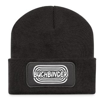Relieur de travail - Beanie recyclé à patch - charbon - Devant