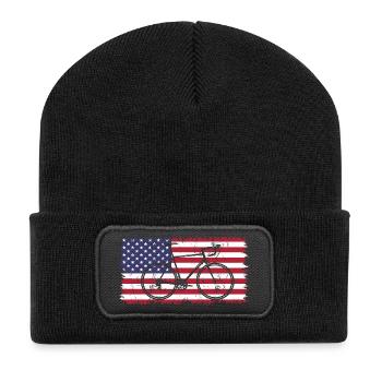 Radsport USA - Recycelte Patch Beanie - Schwarz - Vorne