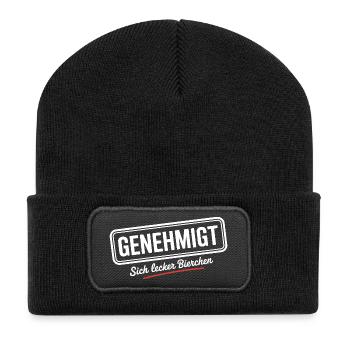 indulges yummy beer booze party beer - Recycled Patch Beanie - black - Front