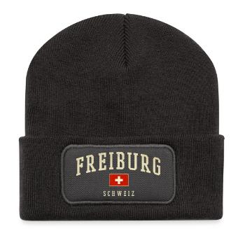 Emblème Fribourg-Suisse - Beanie recyclé à patch - charbon - Devant