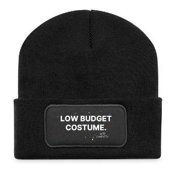 Costume à petit budget avec confettis | Anti-Carnaval - Beanie recyclé à patch - noir - Devant
