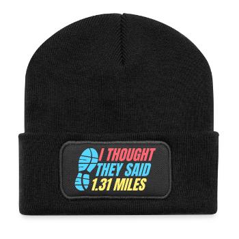 Course à pied : ils ont dit 1,31 mile coureur de marathon - Beanie recyclé à patch - noir - Devant