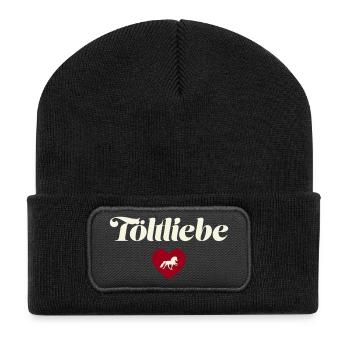 Islandpferd Tölt liebe - Recycelte Patch Beanie - Schwarz - Vorne