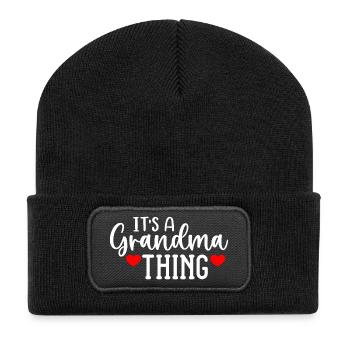Grandma Thing Heart Design - Beanie recyclé à patch - noir - Devant