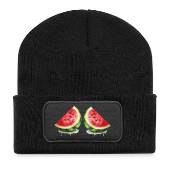 Watermelons Watercolor - Recycled Patch Beanie - black - Front