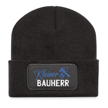 Small builder logo with hammer and saw - Recycled Patch Beanie - dark grey - Front
