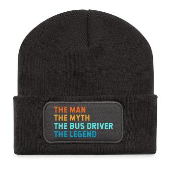 Schulbusfahrer Busfahrer Schulbus - Recycelte Patch Beanie - Dunkelgrau - Vorne