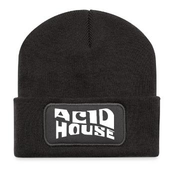Acid House Retro Typography - Recycled Patch Beanie - dark grey - Front