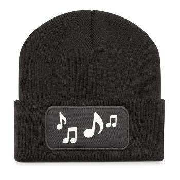 Flow of notes silhouette - Recycled Patch Beanie - dark grey - Front