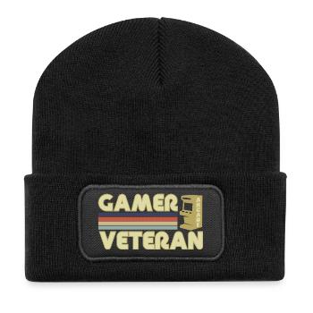 Gamer veteran - Beanie recyclé à patch - noir - Devant