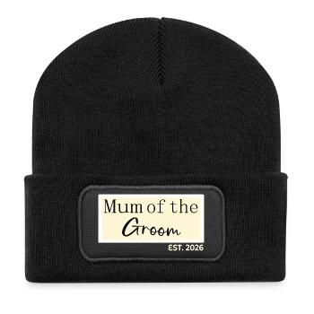 Maman du Marié 2026 - Beanie recyclé à patch - noir - Devant