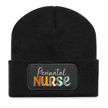 Hebamme Obgyn Frauenheilkunde Geburtshilfe - Recycelte Patch Beanie - Schwarz - Vorne