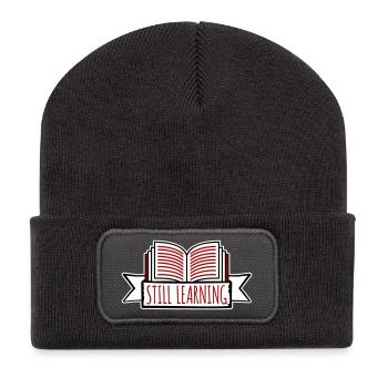 Still Learning Wachstum Schüler Motivation Spruch  - Recycelte Patch Beanie - Dunkelgrau - Vorne