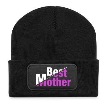 Best Mother Shirt – Funny Mothers Day Birthday  - Recycled Patch Beanie - black - Front