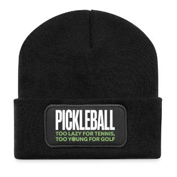 Pickleball Spieler Too Lazy For Tennis Pickleball - Recycelte Patch Beanie - Schwarz - Vorne