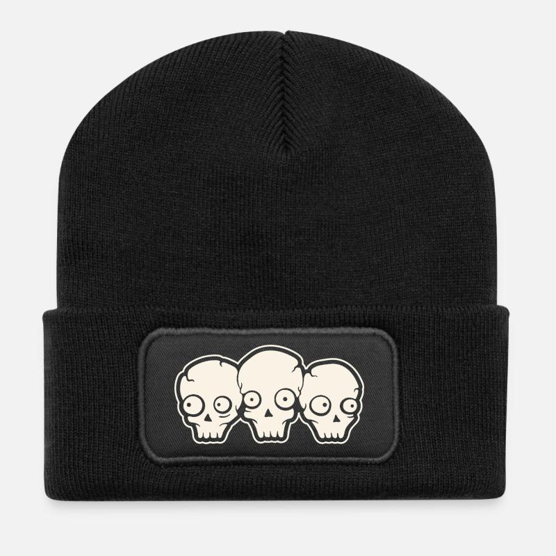 Skull - Recycled Patch Beanie - black