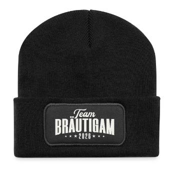 Team Groom Bachelor Party 2026 Bachelor Party - Recycled Patch Beanie - black - Front