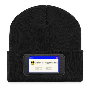 Emotion.exe Error – Dark Glitch Streetwear - Recycelte Patch Beanie - Schwarz - Vorne