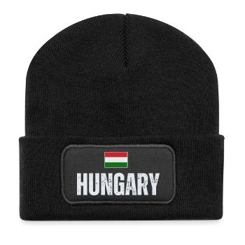 Ungarische Flagge, ungarischer Patriot - Recycelte Patch Beanie - Schwarz - Vorne
